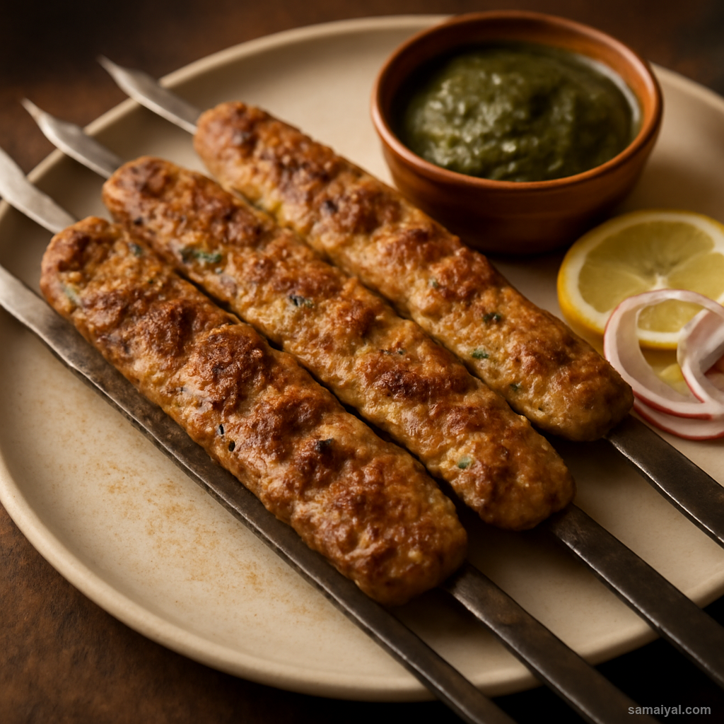 Awadhi Seekh Kebab Minced Lamb Skewer Grill