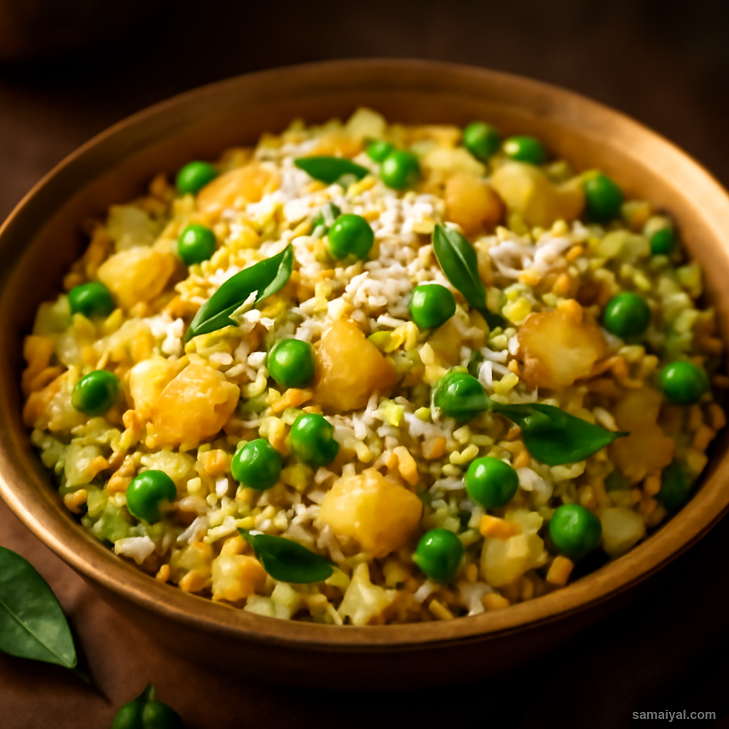 Bengal Chirer Pulao Flattened Rice Peas Coconut