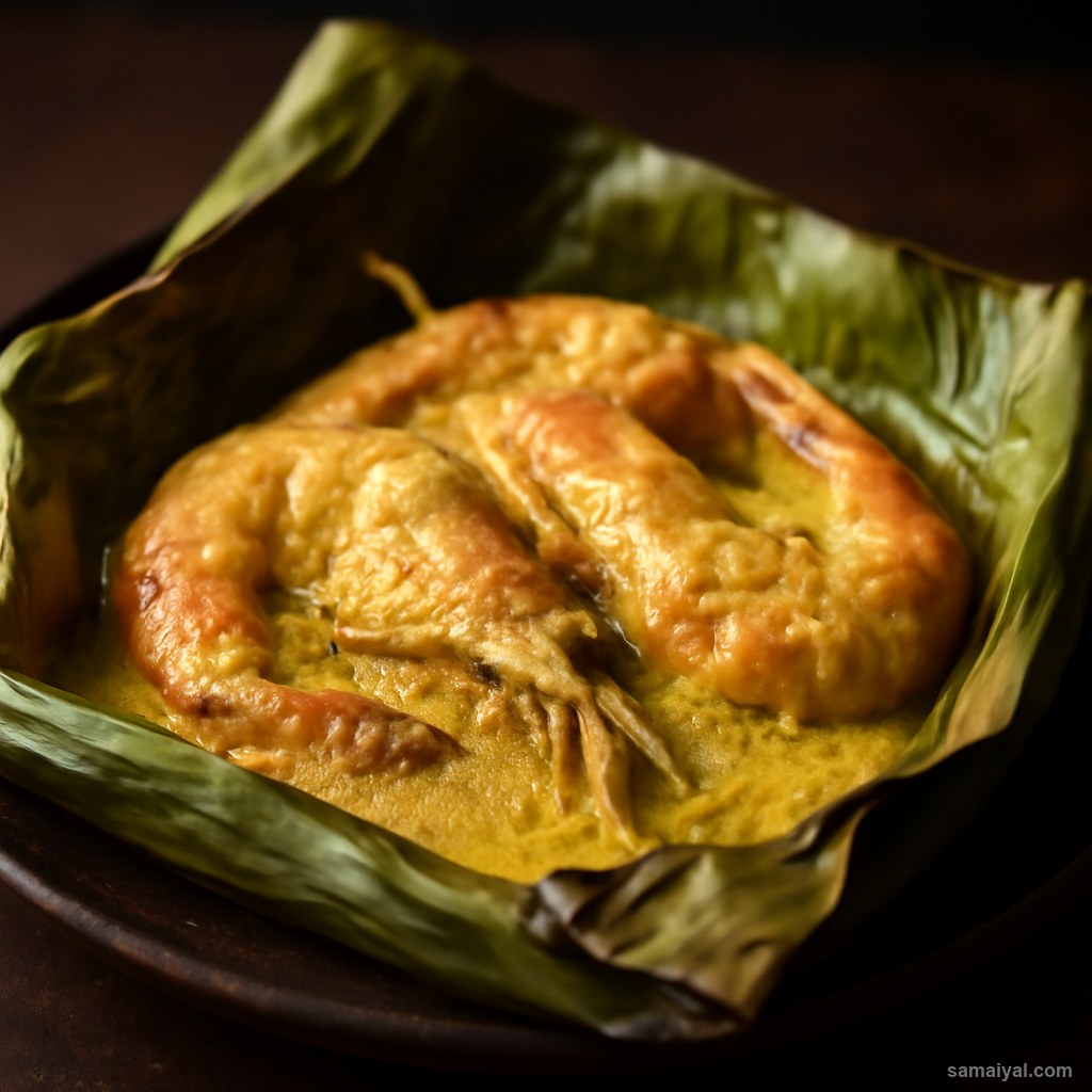 Chingri Bhapa Mustard Coconut Steamed Prawn