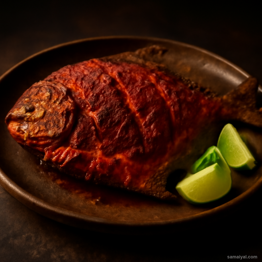 Goan Fish Recheado Stuffed Pomfret Red Masala Pan Fried