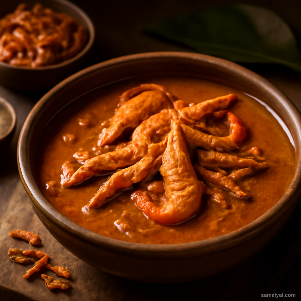 Goan Samarachi Kodi Dried Prawn Coconut Curry Traditional