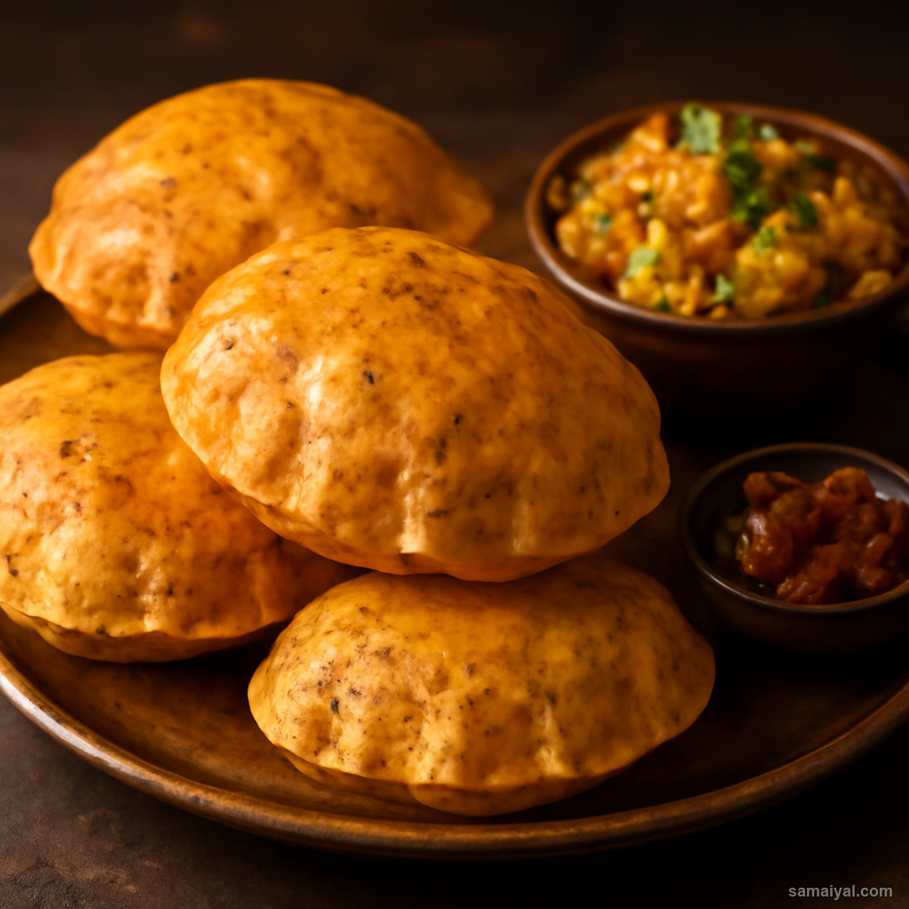 Gujarati Masala Puri Spiced Puffed Bread
