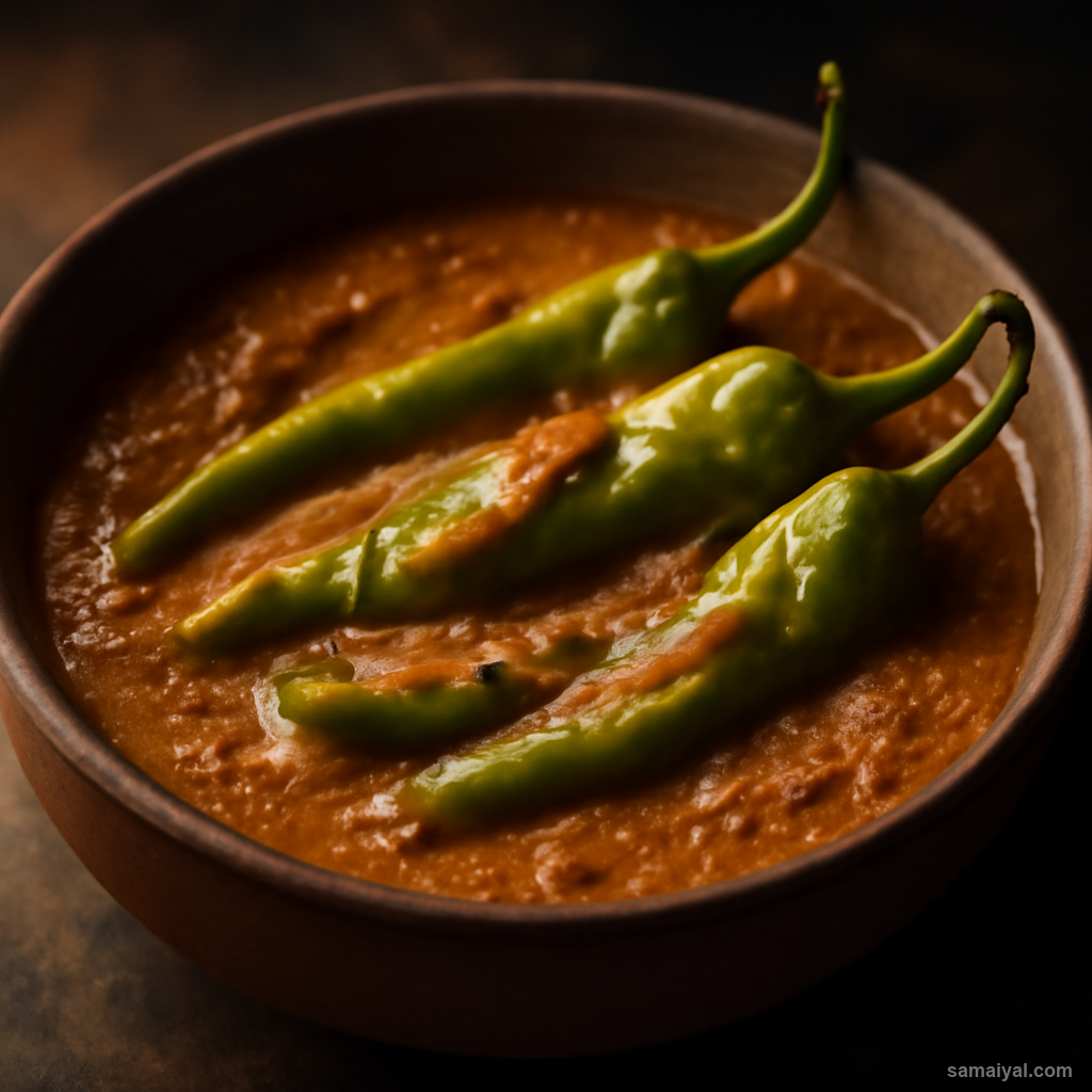 Jammu Mirchi Salan Green Chilli Peanut Tamarind Dogra