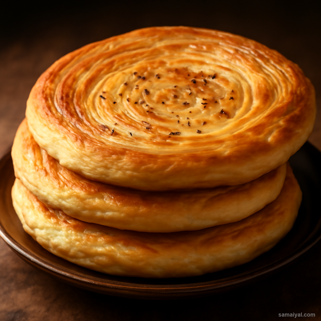 Kashmir Baqar Khani Layered Flaky Ghee Milk Mughal Bread