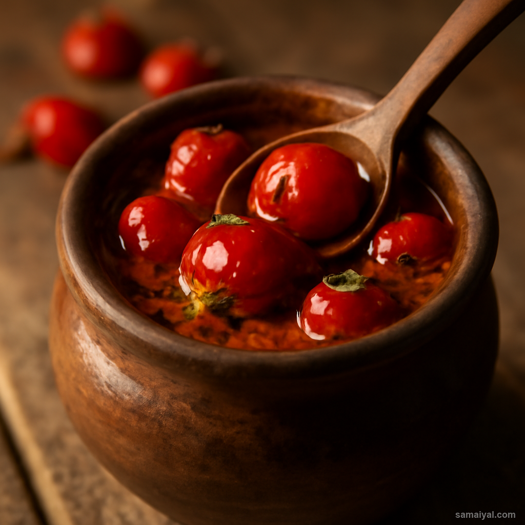 Kashmir Dalle Khursani Pickle Hot Round Red Chilli Srinagar