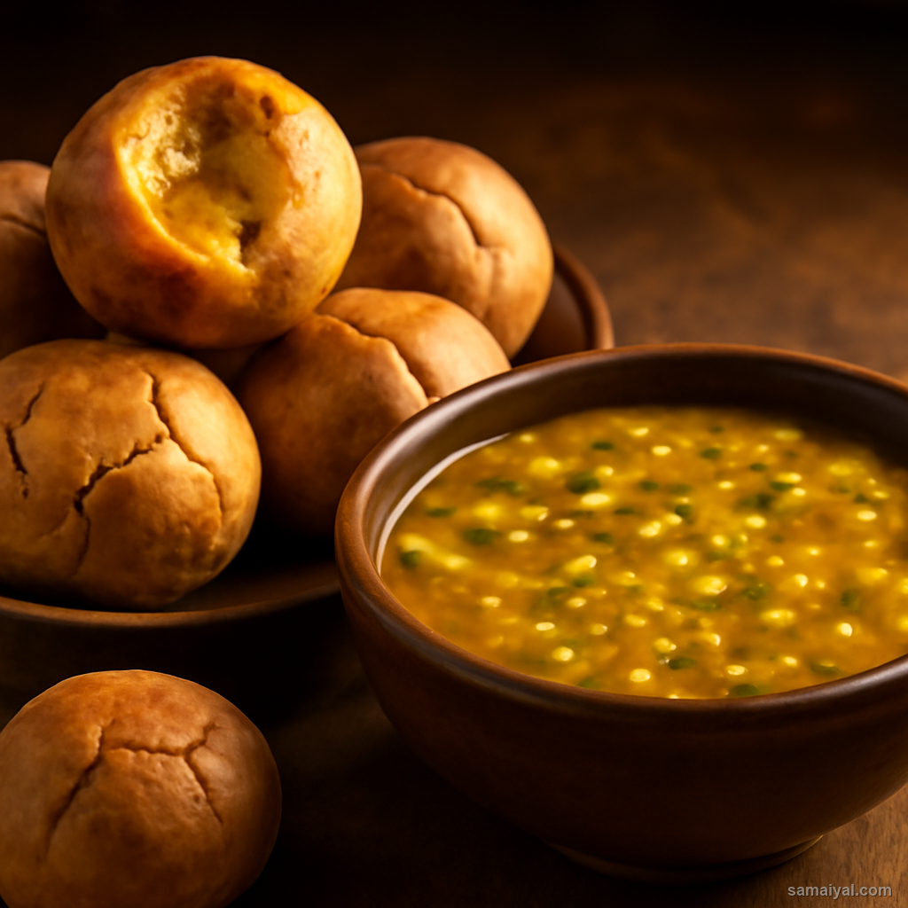 Madhya Pradesh Daal Bafle Baked Wheat Ball Village MP Dal