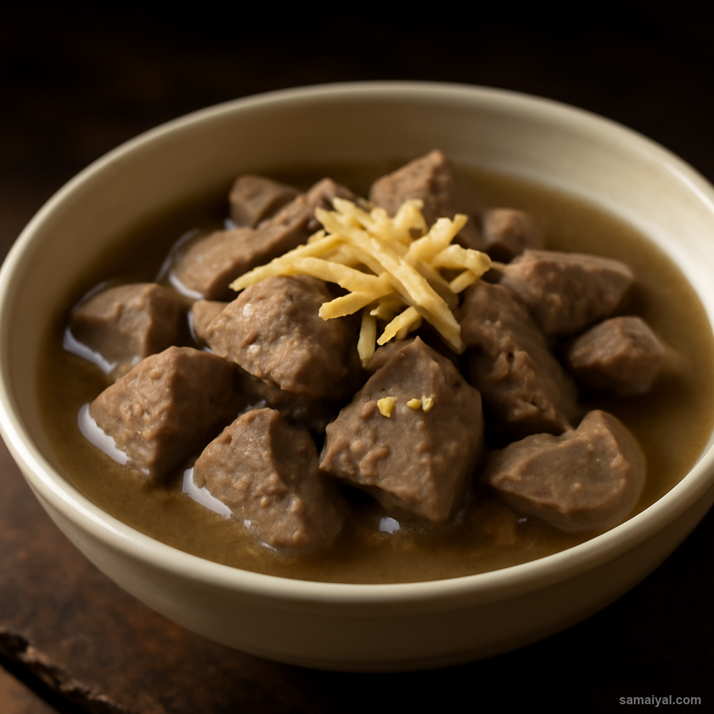 Meghalaya Doh Sniang Boiled Pork Liver Ginger Khasi Style