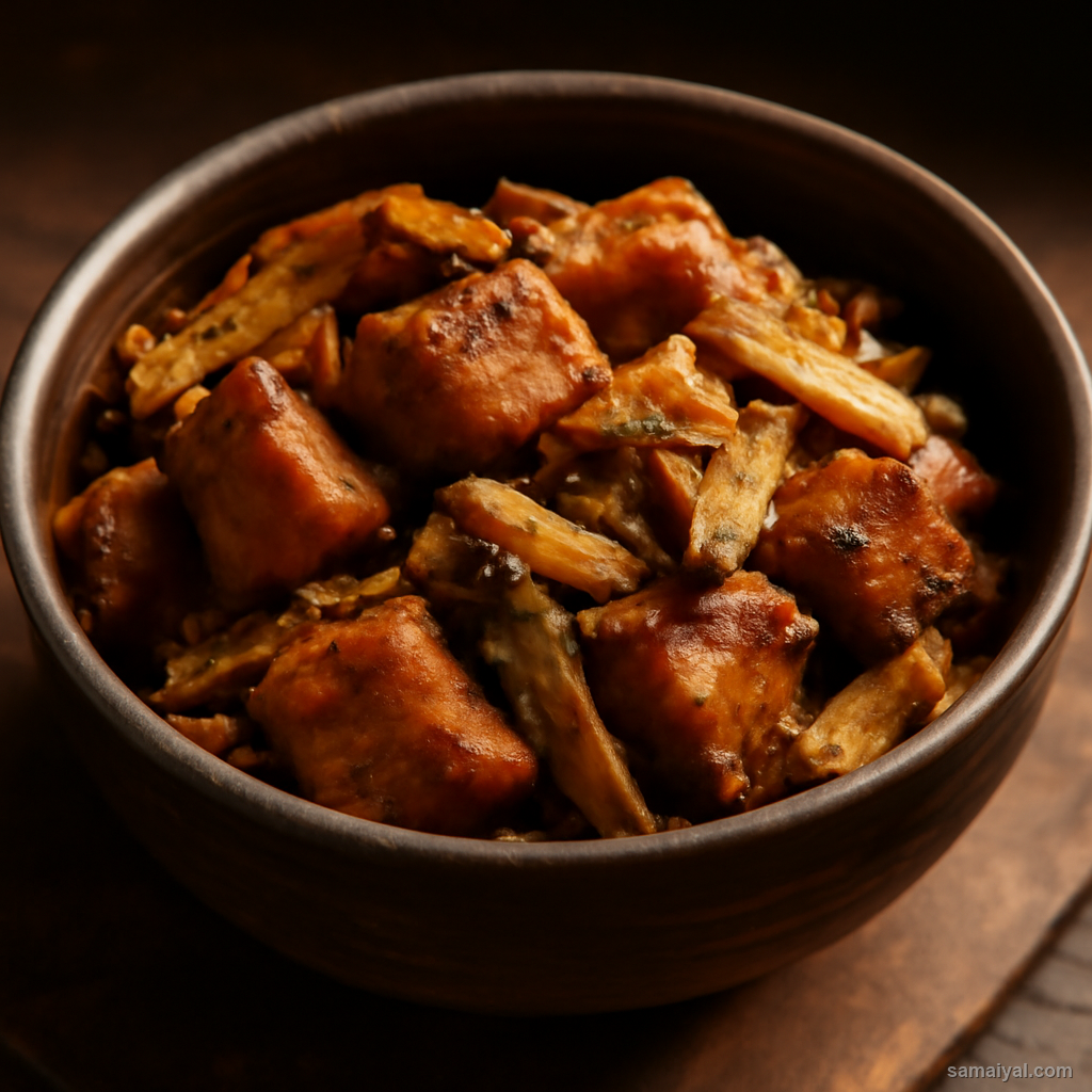 Meghalaya Dohbah Pork Cooked Smoked Bamboo Shoot Khasi