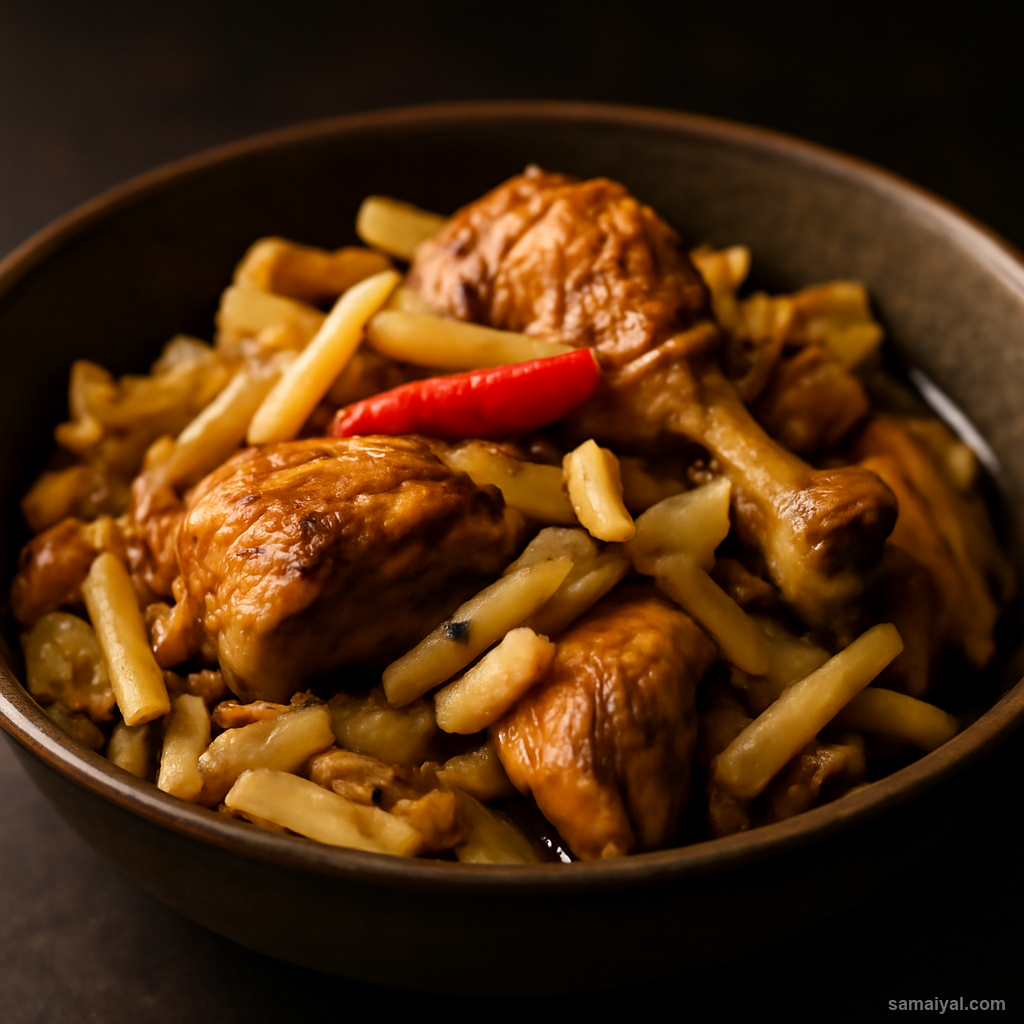 Nagaland Naga Smoked Chicken Bamboo Simple Preparation