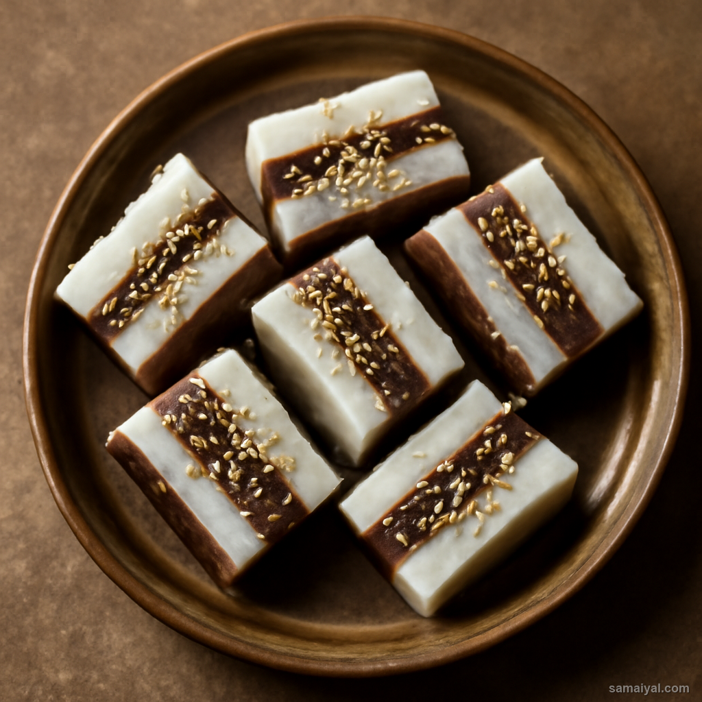 Tripura Chamar Pitha Sticky Rice Sesame Layered Cake Sweet
